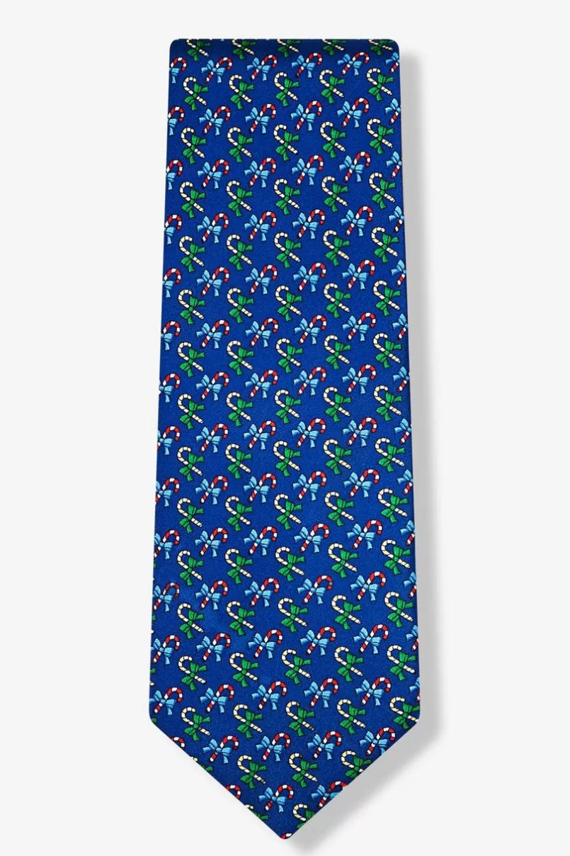 Ties A Good Cane-ing Navy Blue Tie Hot