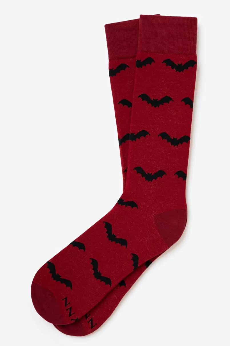 Ties A little Batty Sock Burgundy Best Sale