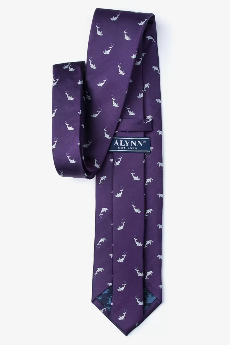 Ties A Porpoise-ful Life Purple Tie Best Sale