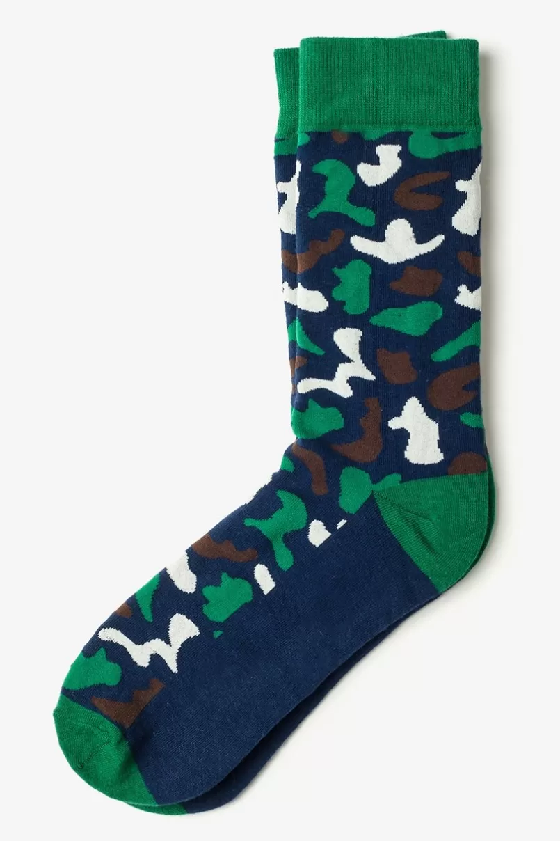 Ties Abstract camouflage Navy Blue Sock NavyBlue Clearance