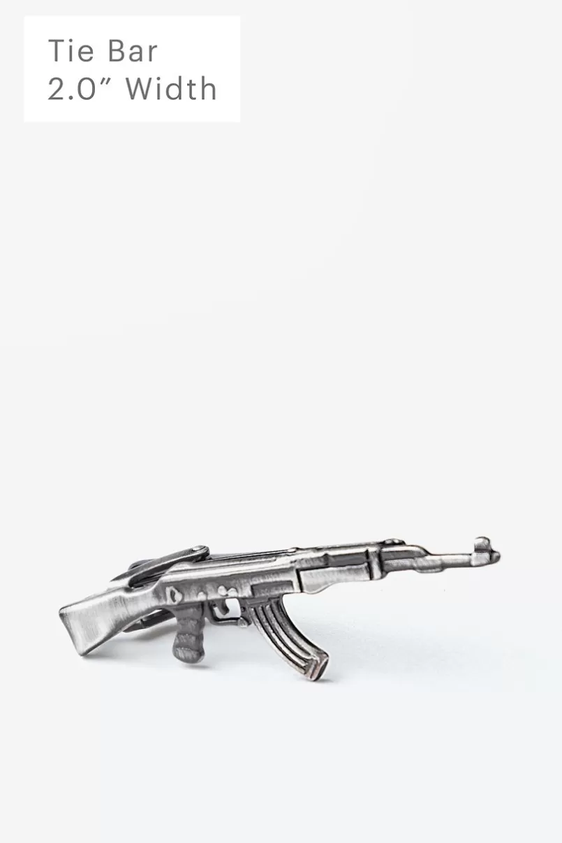 Ties AK-47 Antiqued Silver Tie Bar Cheap