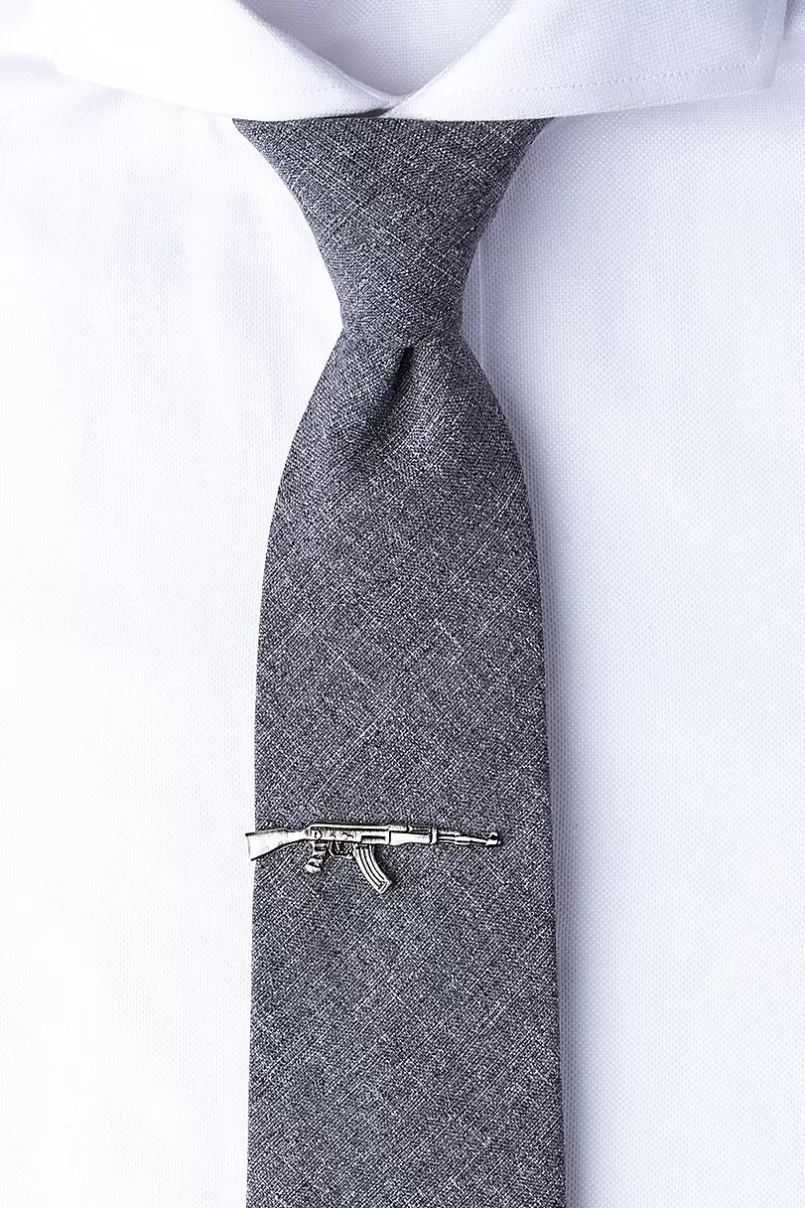 Ties AK-47 Antiqued Silver Tie Bar Cheap