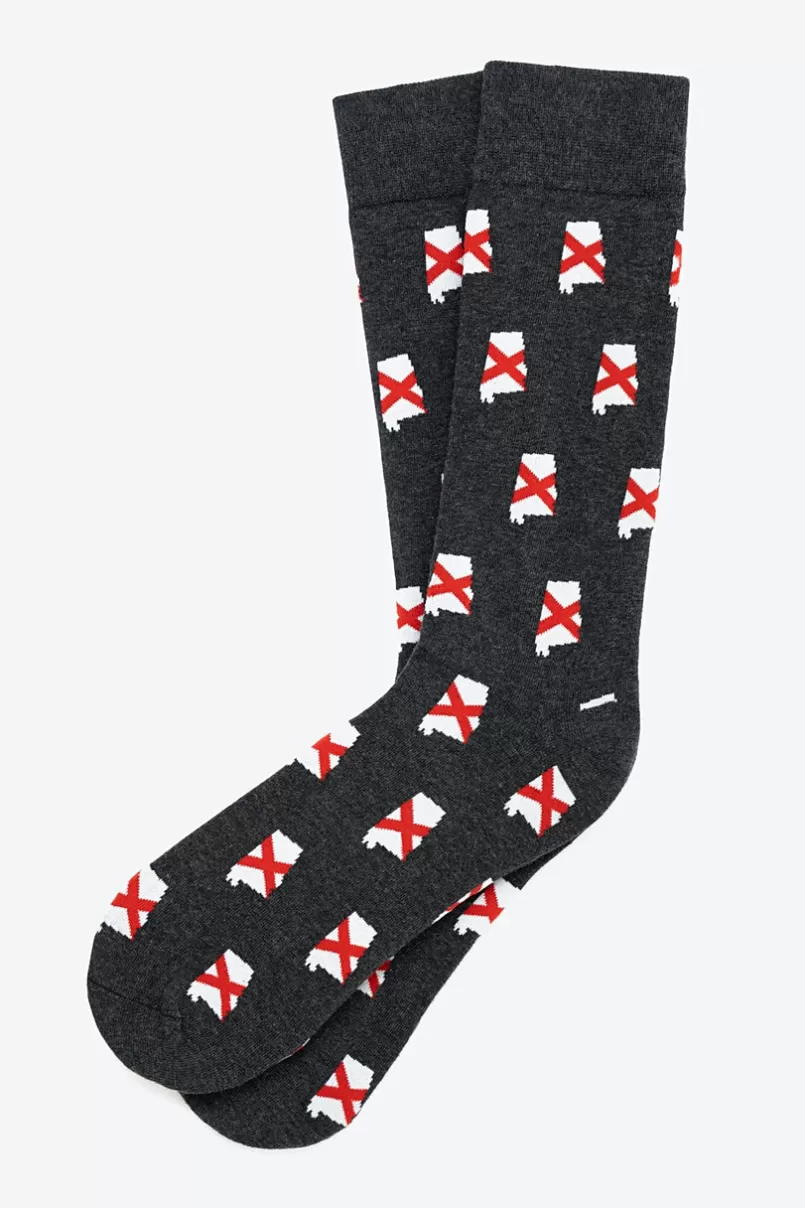 Ties Alabama State Flag Heather Black Sock HeatherBlack Store