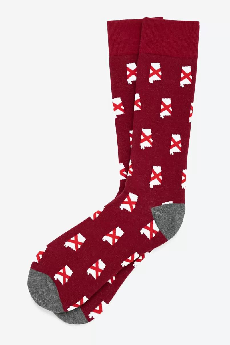 Ties Alabama State Flag Sock Red Flash Sale