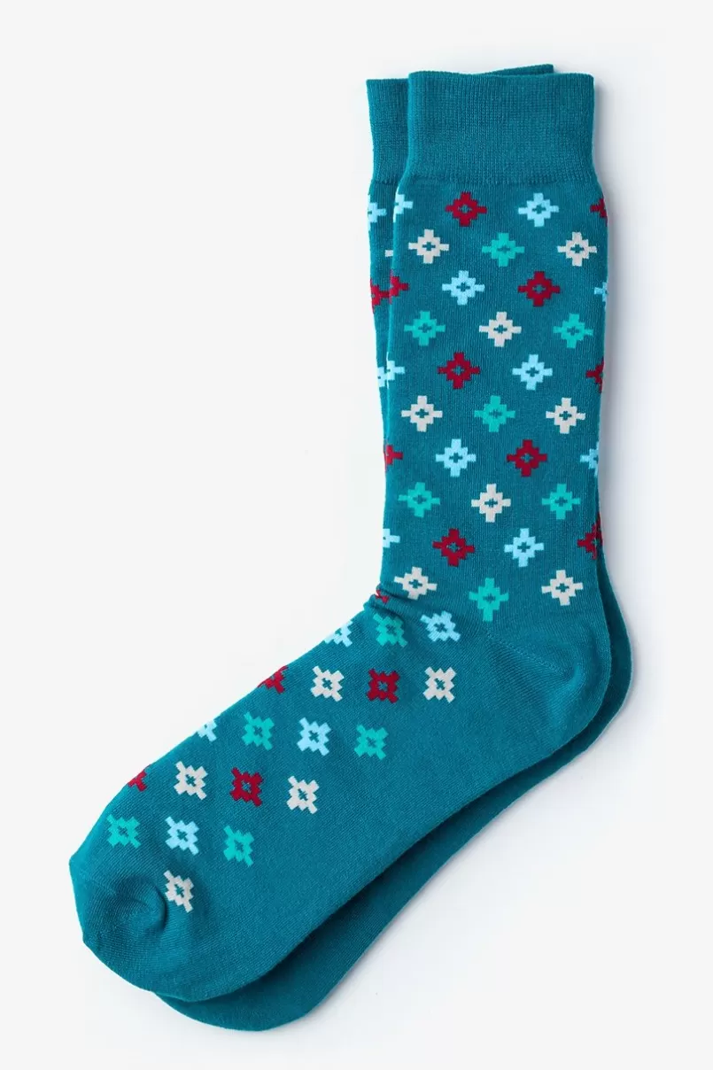 Ties Alamitos Sock Turquoise Hot