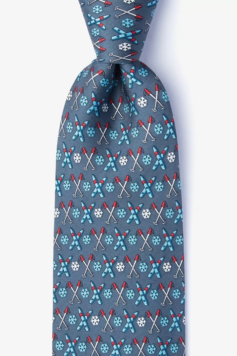 Ties All Downhill From Here Tie Gray Outlet