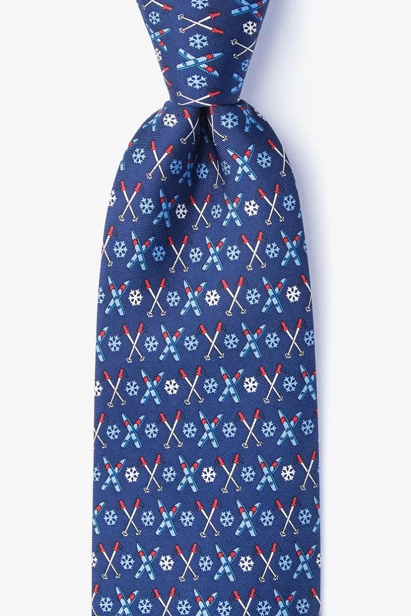 Ties All Downhill From Here Navy Blue Tie NavyBlue Store