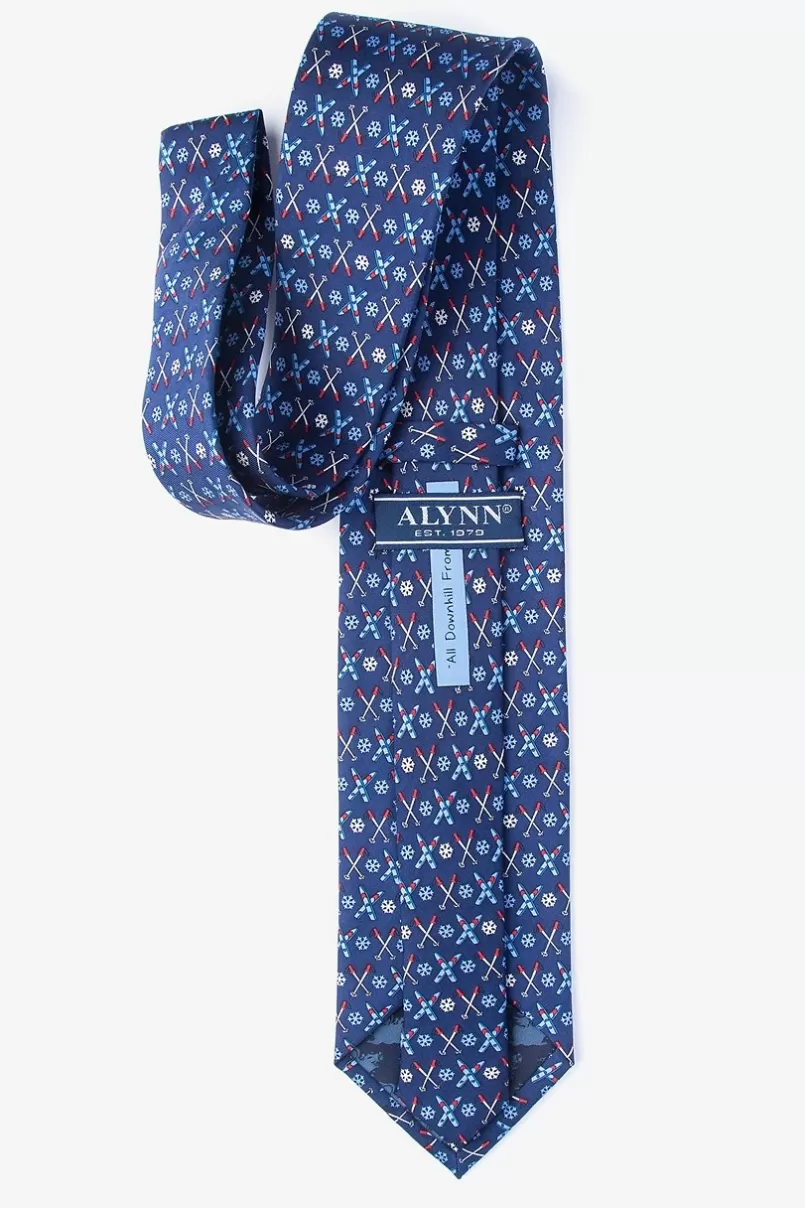 Ties All Downhill From Here Navy Blue Tie NavyBlue Store