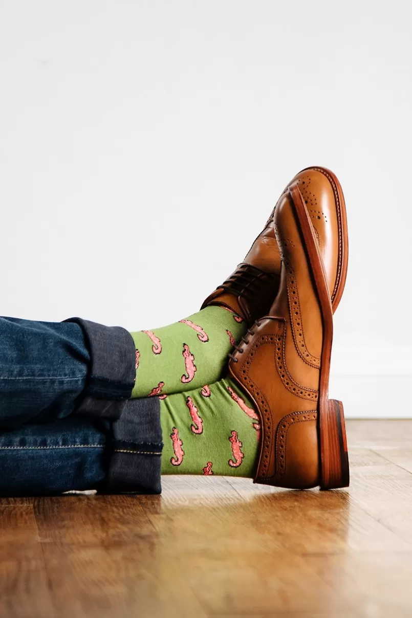 Ties Alligator Sock Green Flash Sale