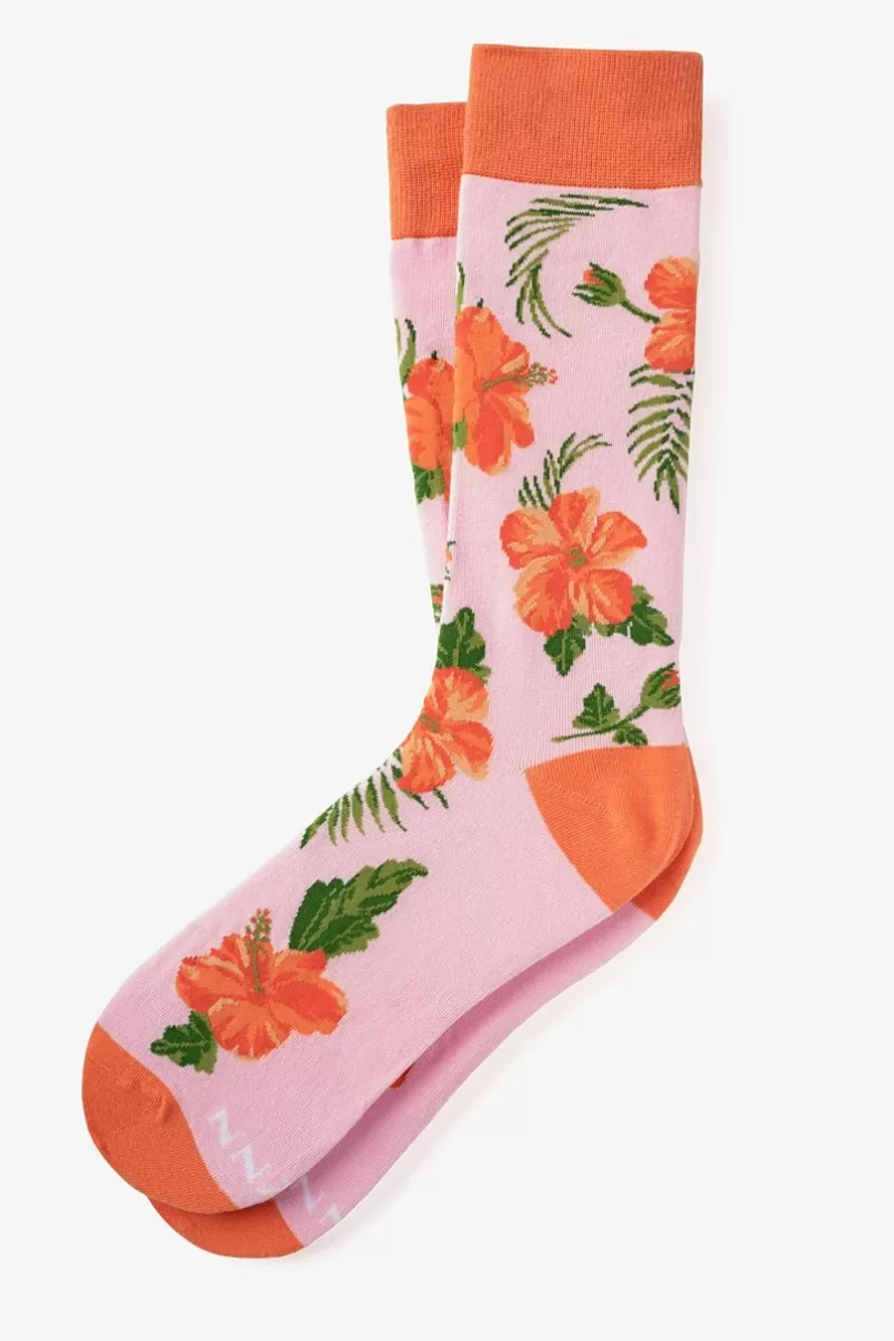 Ties Aloha Beaches Sock Coral Clearance