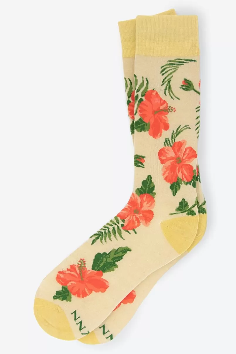 Ties Aloha Beaches Sock Cream Hot