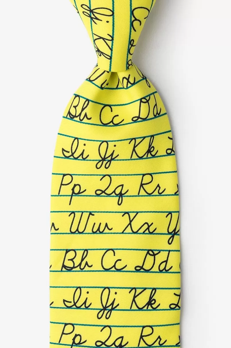 Ties Alphabet Yellow Tie Cheap