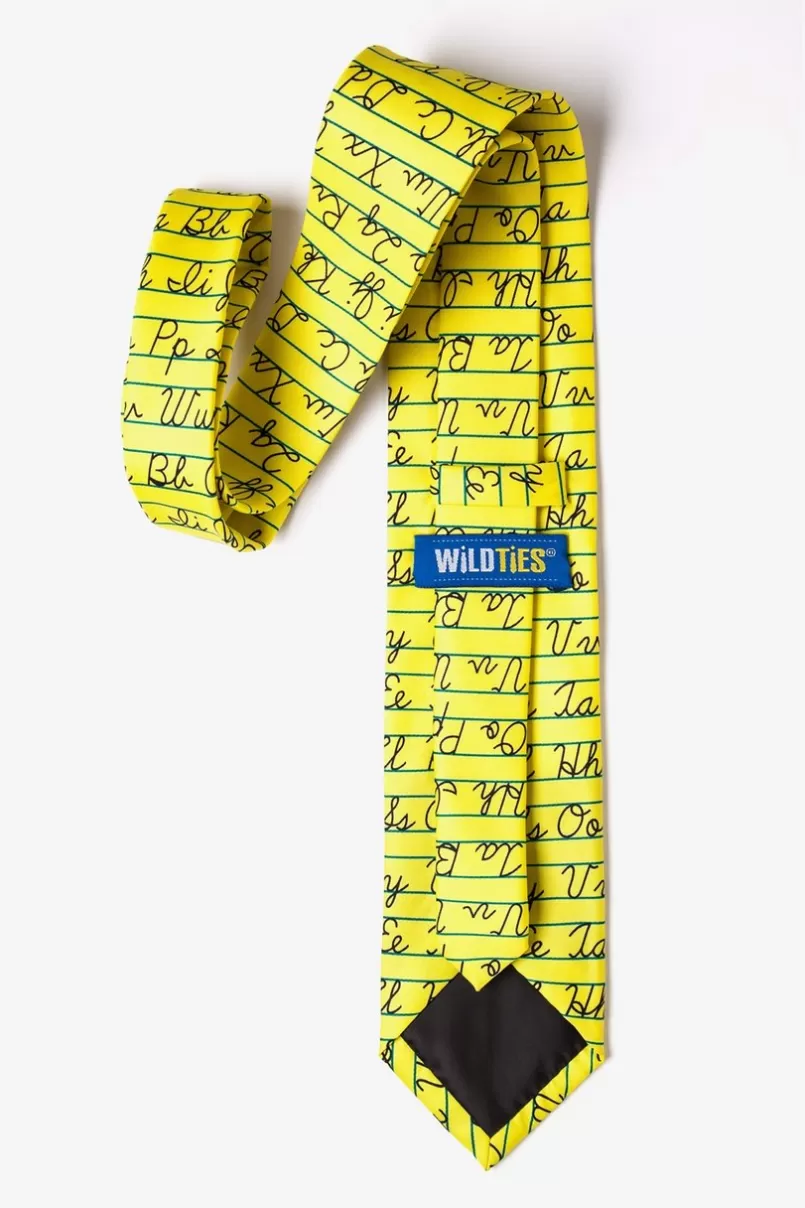 Ties Alphabet Yellow Tie Cheap