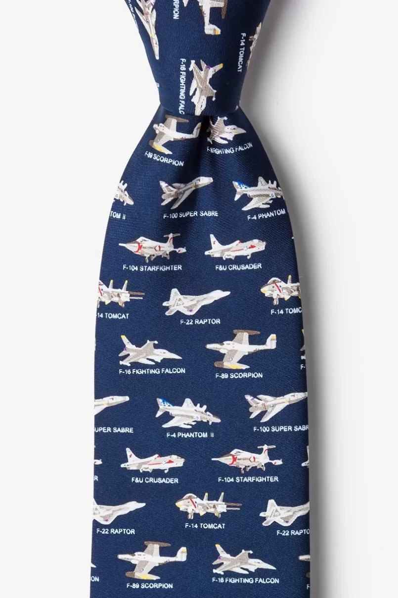 Ties American Fighter Jets Navy Blue Tie Cheap