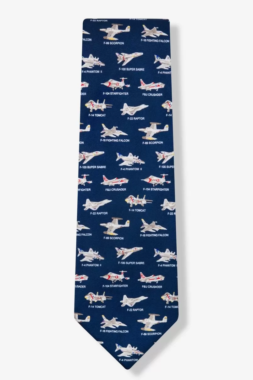 Ties American Fighter Jets Navy Blue Tie Cheap