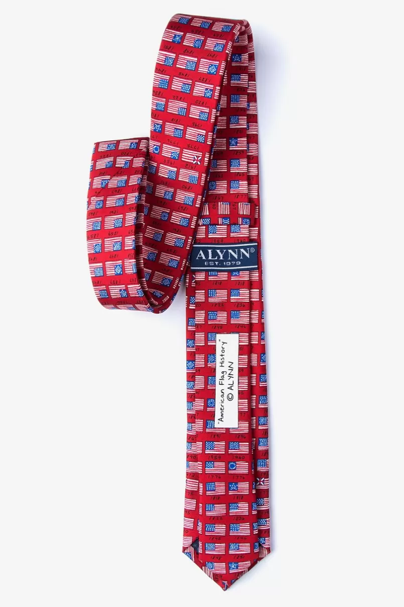 Ties American Flag History Red Skinny Tie Outlet