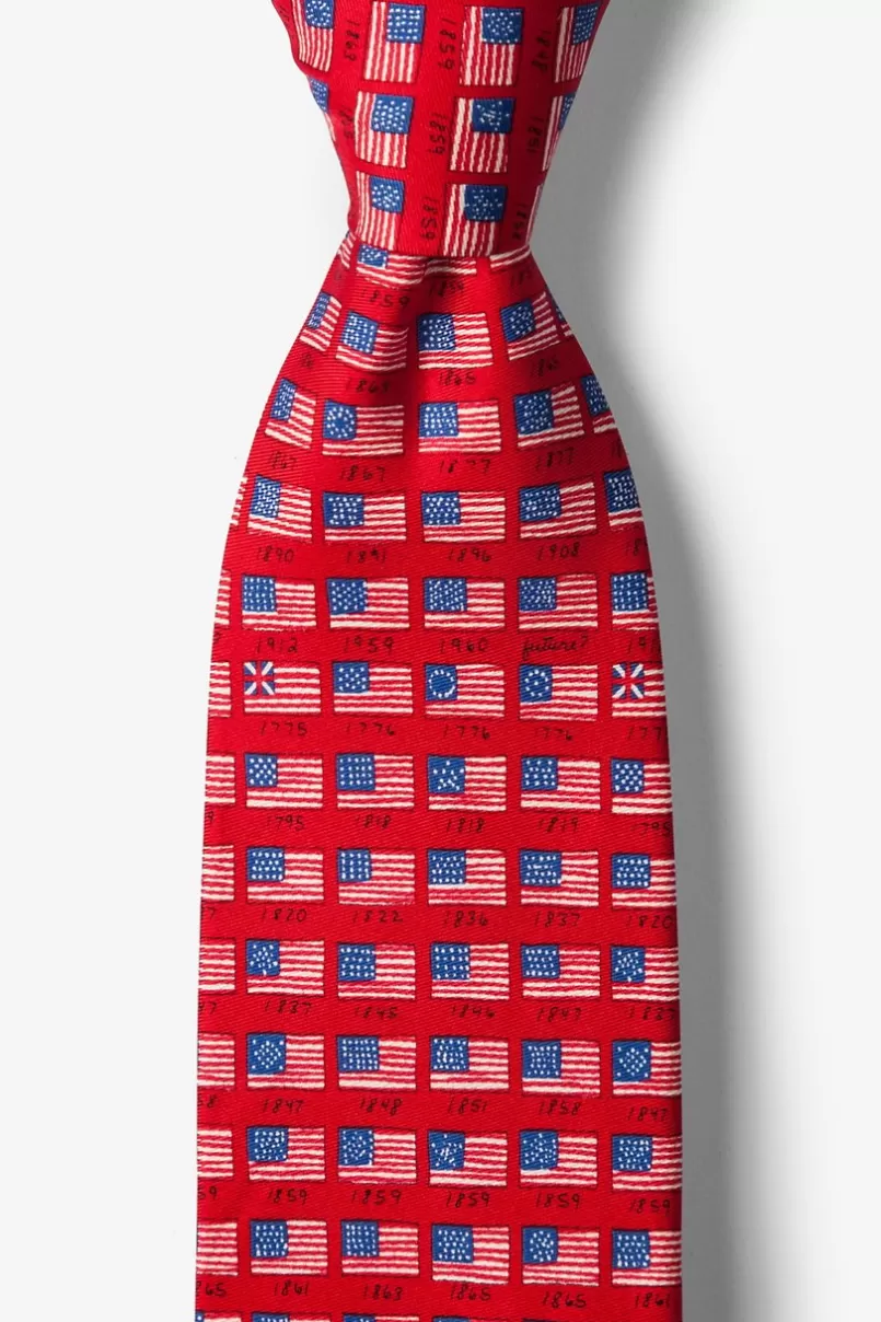 Ties American Flag History Red Tie Outlet