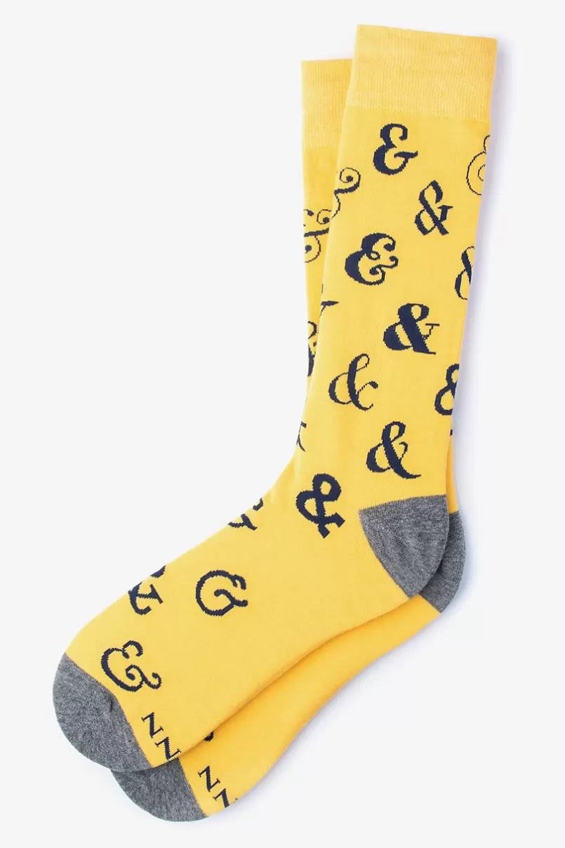 Ties Ampersand Addict Sock Yellow Cheap