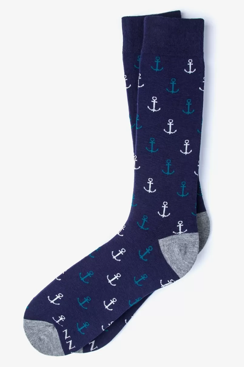 Ties Anchor Dark Navy Sock DarkNavy Clearance