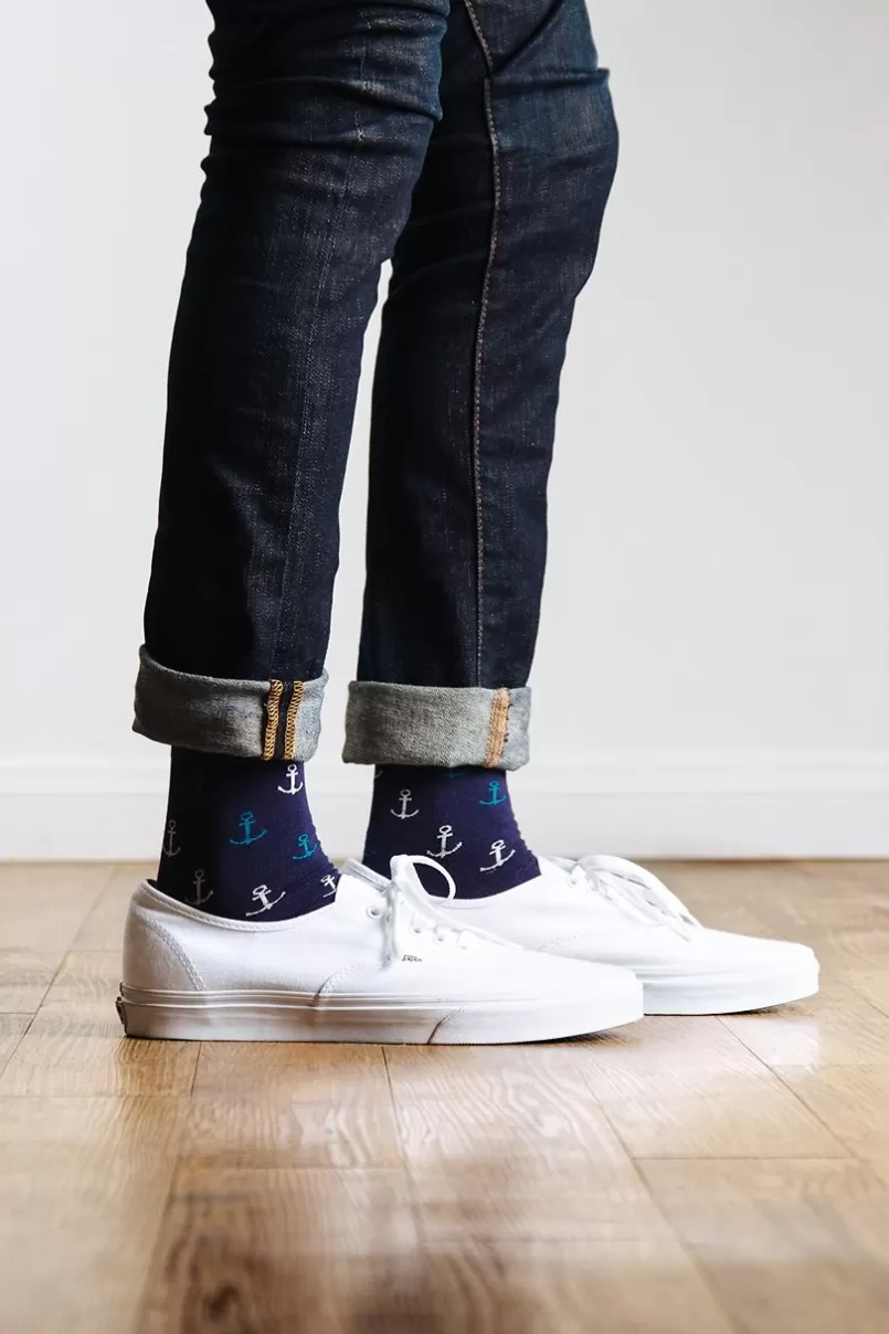 Ties Anchor Dark Navy Sock DarkNavy Clearance