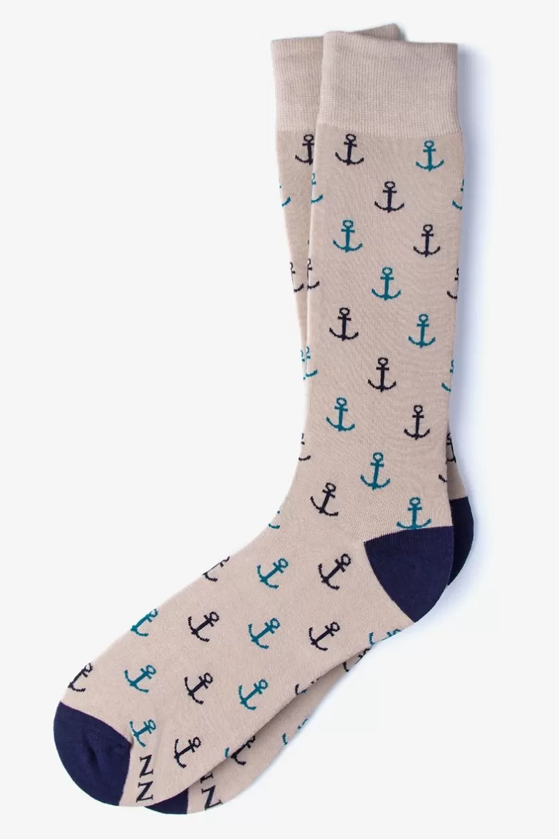 Ties Anchor Heather Brown Sock HeatherBrown Outlet