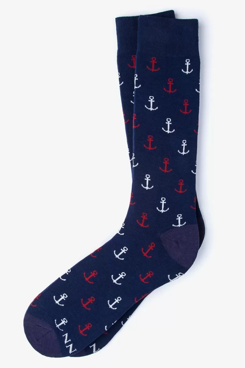 Ties Anchor Navy Blue Sock NavyBlue Shop