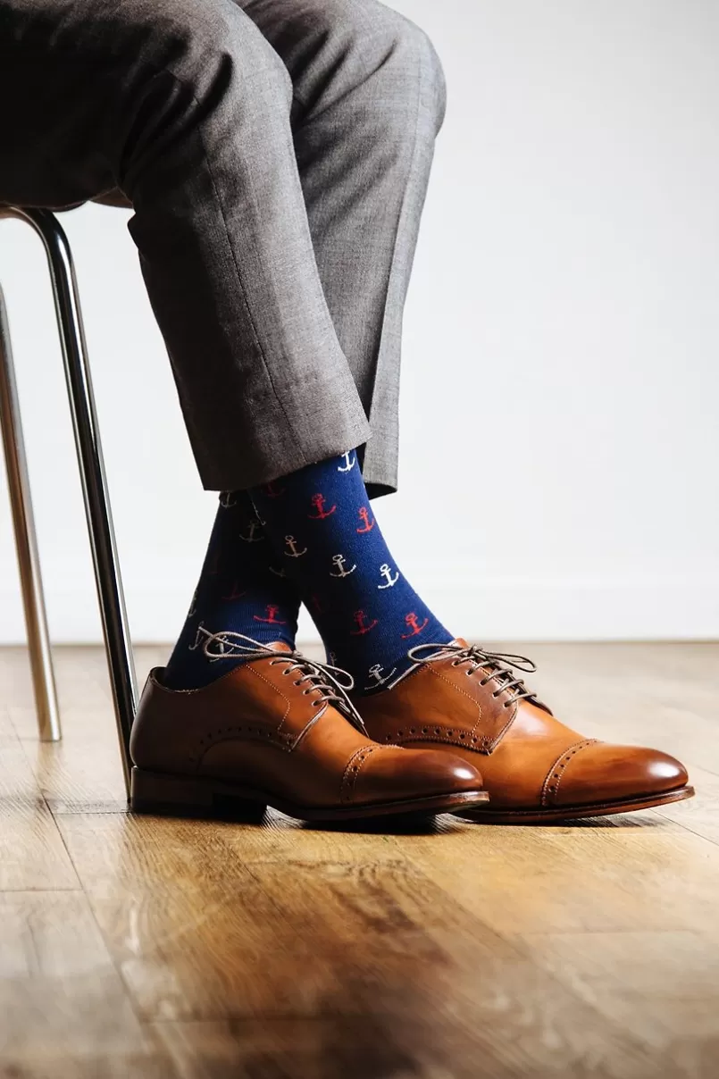 Ties Anchor Navy Blue Sock NavyBlue Shop