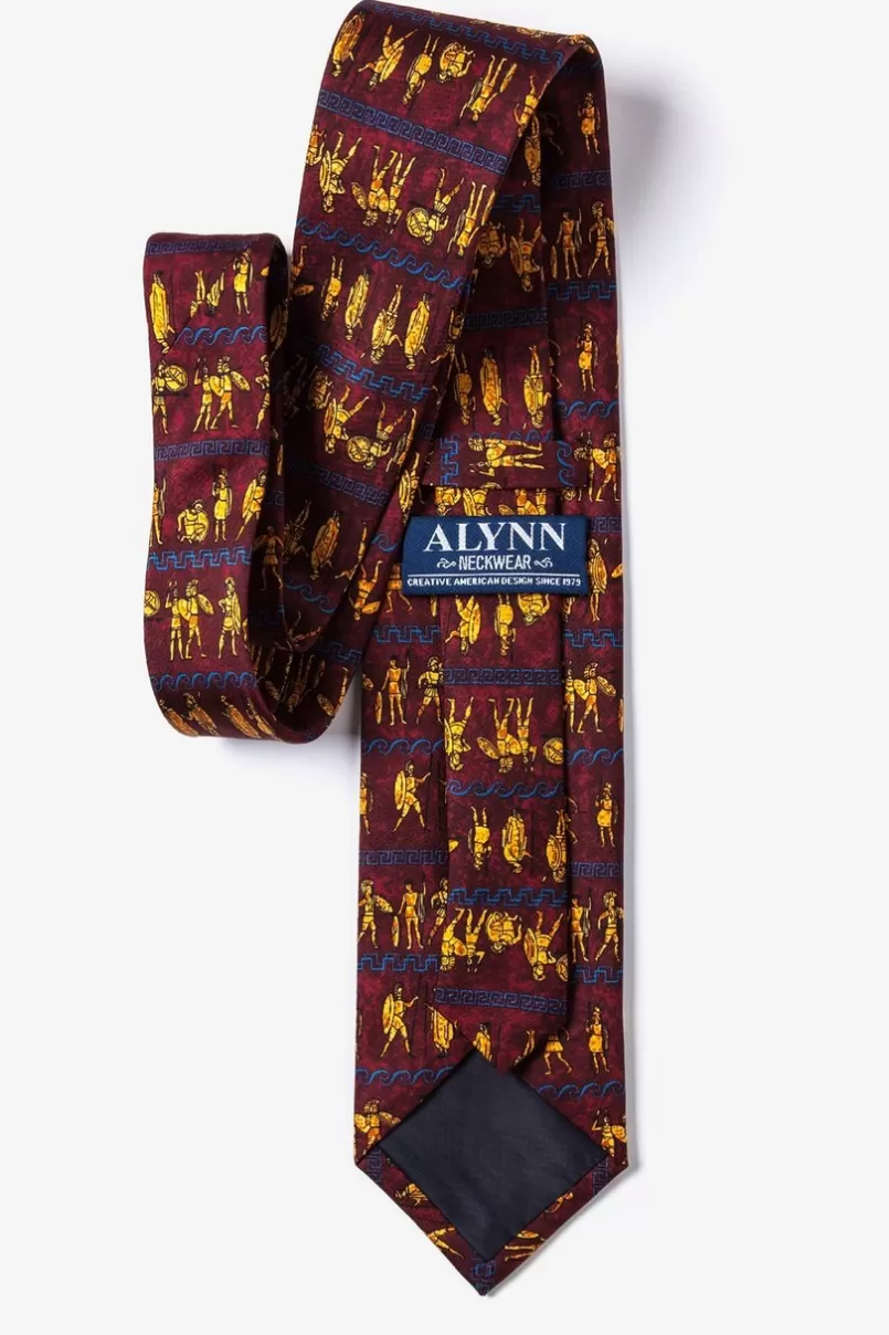 Ties Ancient Greek Warriors Burgundy Tie Shop