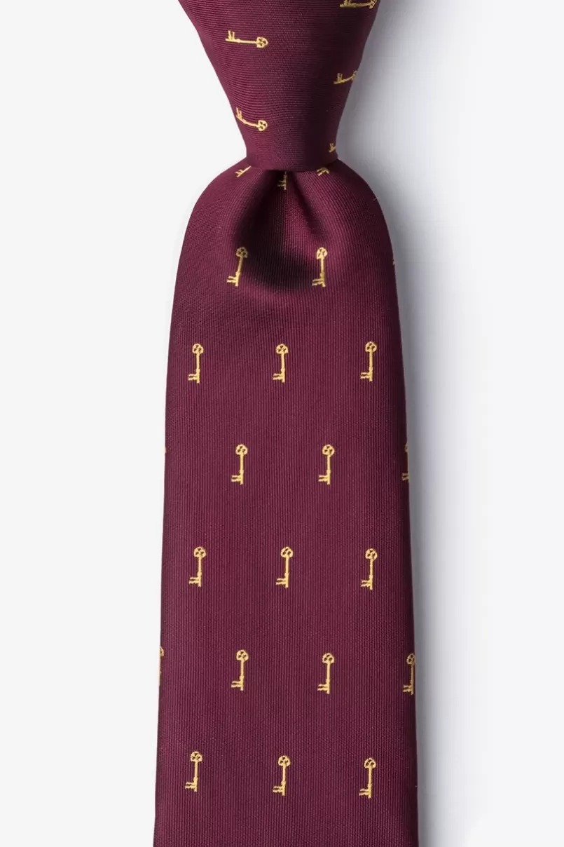 Ties Antique Keys Tie Burgundy Cheap