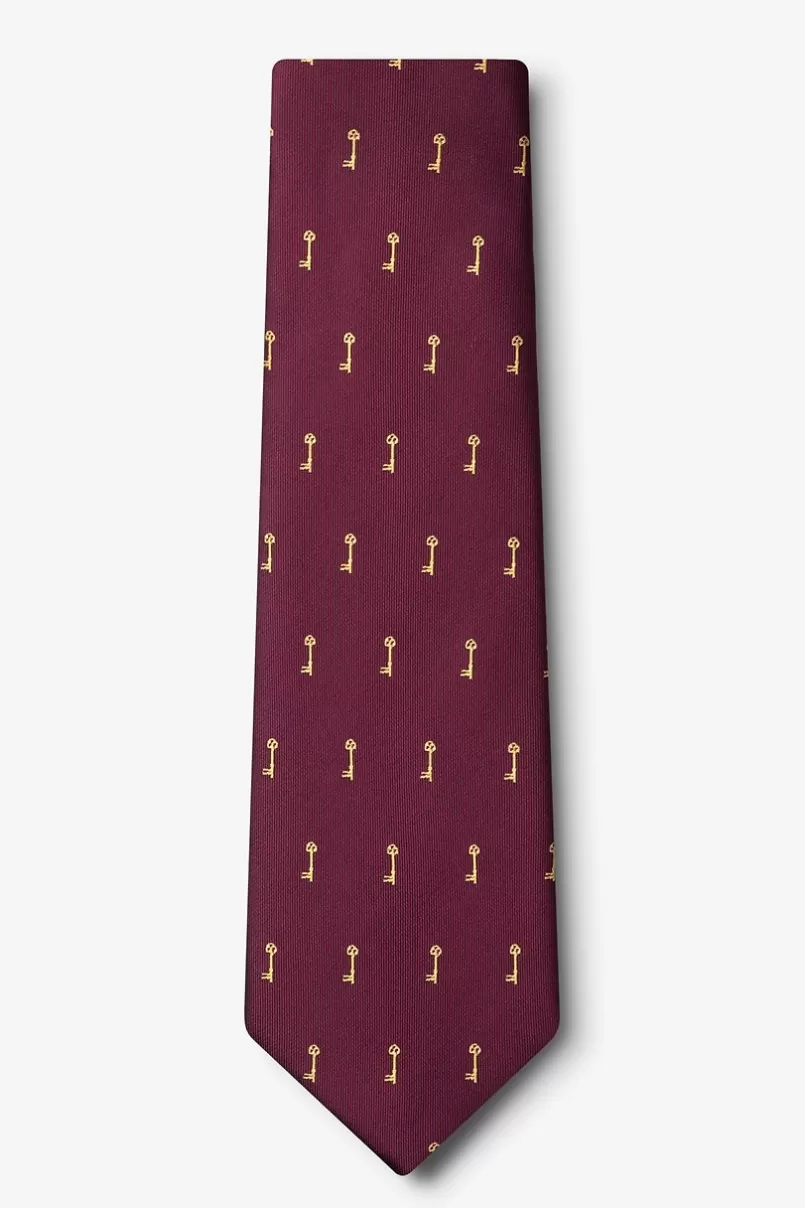 Ties Antique Keys Tie Burgundy Cheap