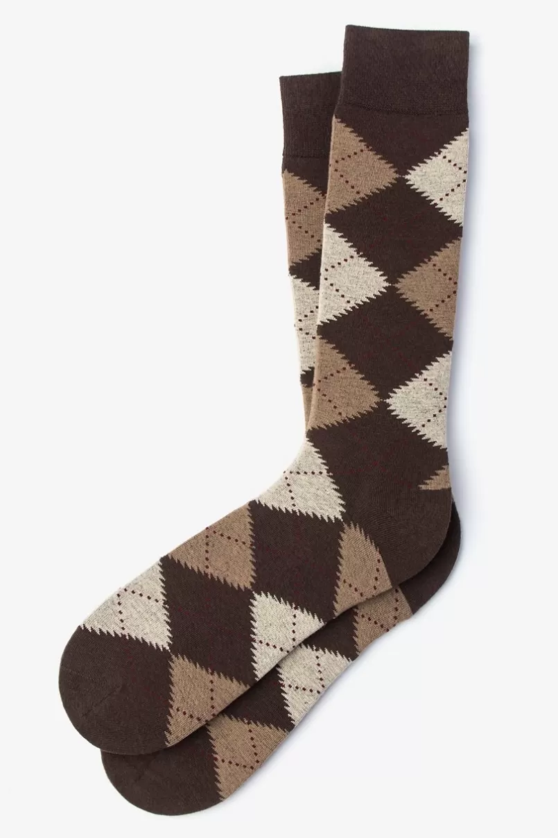 Ties Argyle Assassin Sock Brown Sale