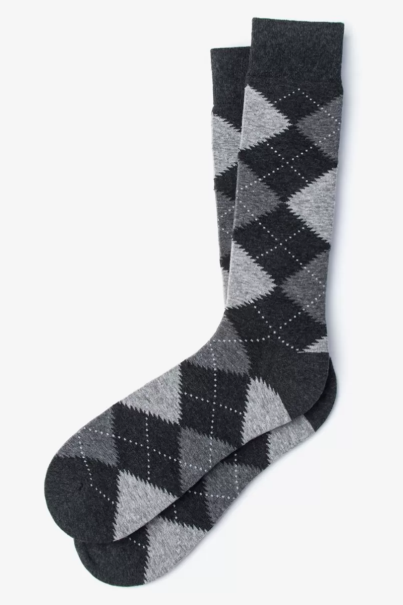 Ties Argyle Assassin Heather Gray Sock HeatherGray Cheap