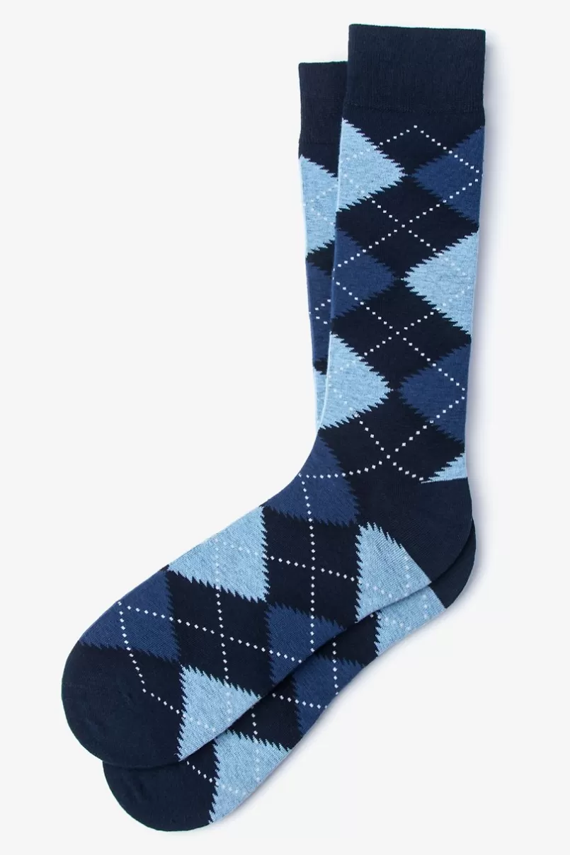 Ties Argyle Assassin Navy Blue Sock NavyBlue Flash Sale