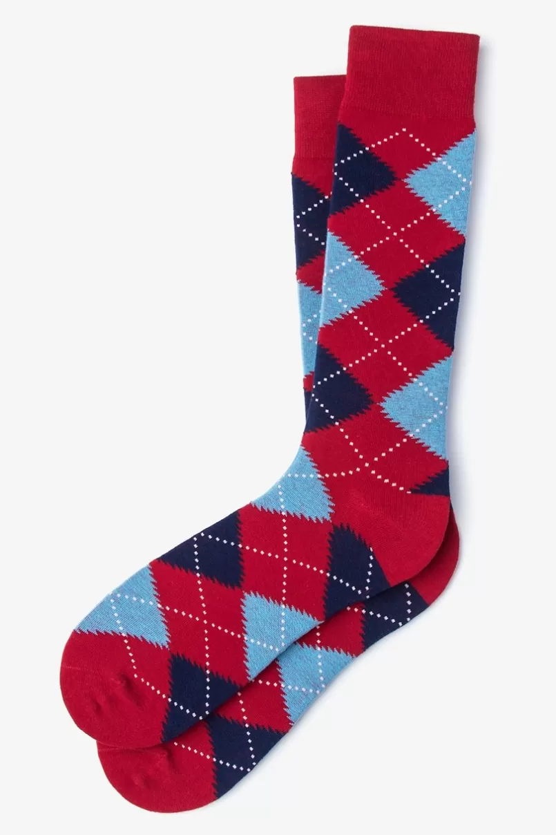 Ties Argyle Assassin Sock Red Cheap