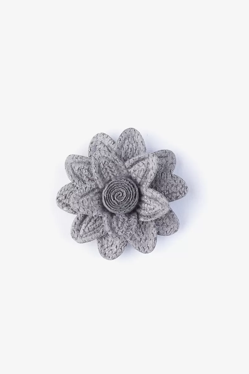 Ties Aster Lapel Pin Gray Cheap