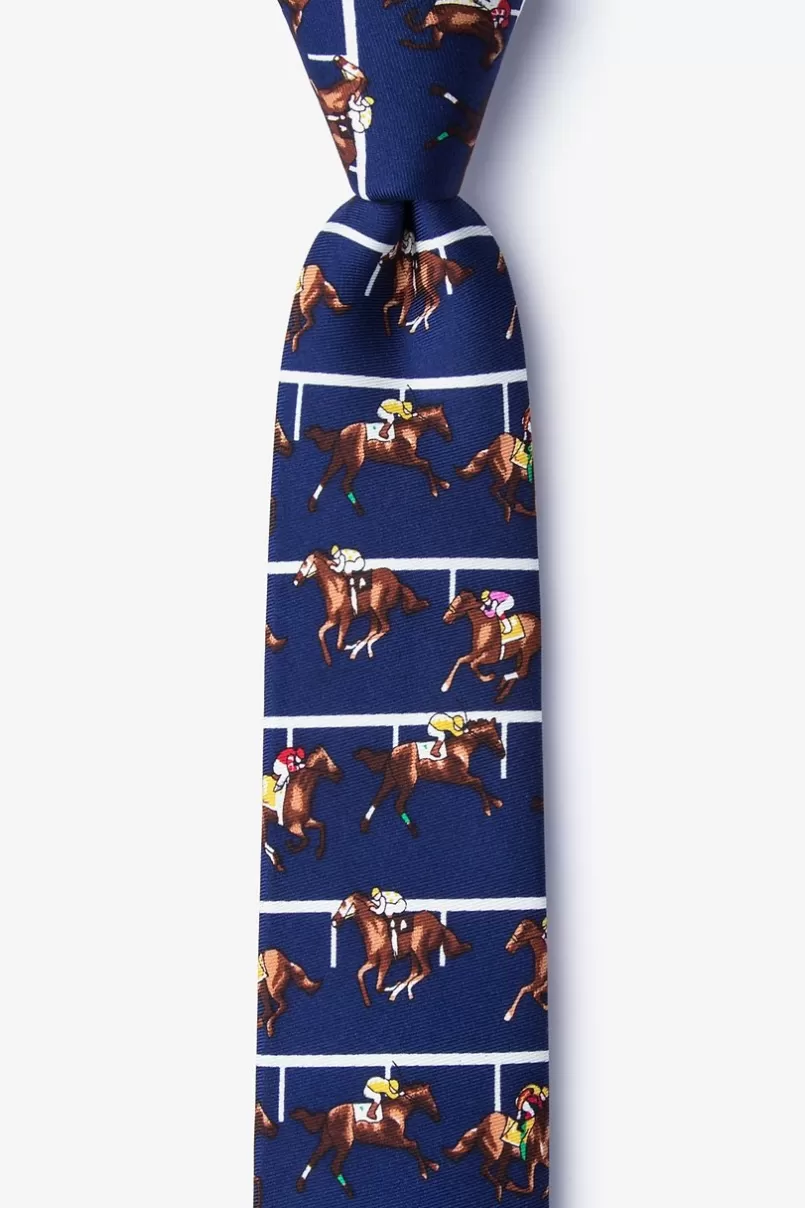 Ties At the Rail Navy Blue Skinny Tie Store