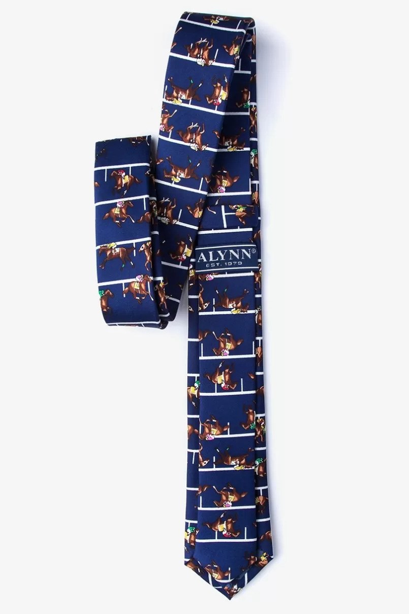 Ties At the Rail Navy Blue Skinny Tie Store