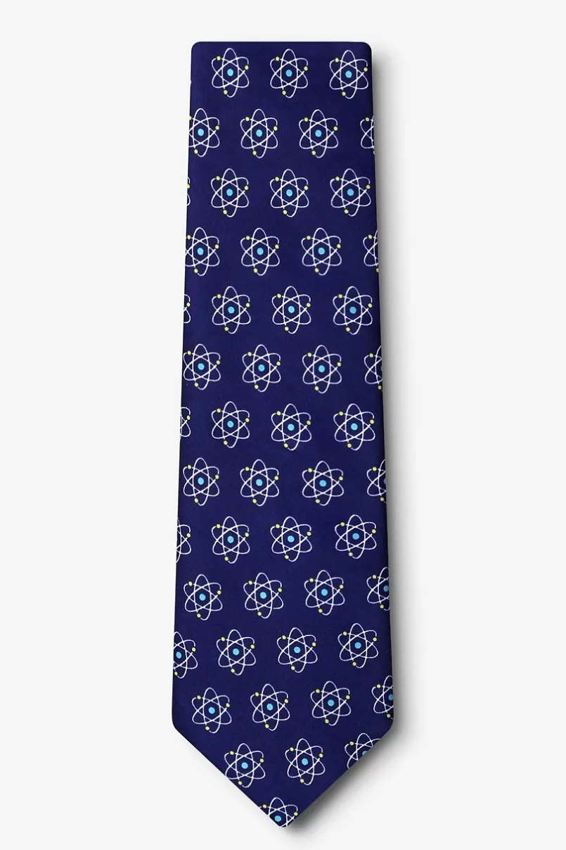 Ties Atomic Nucleus Navy Blue Extra Long Tie NavyBlue Flash Sale