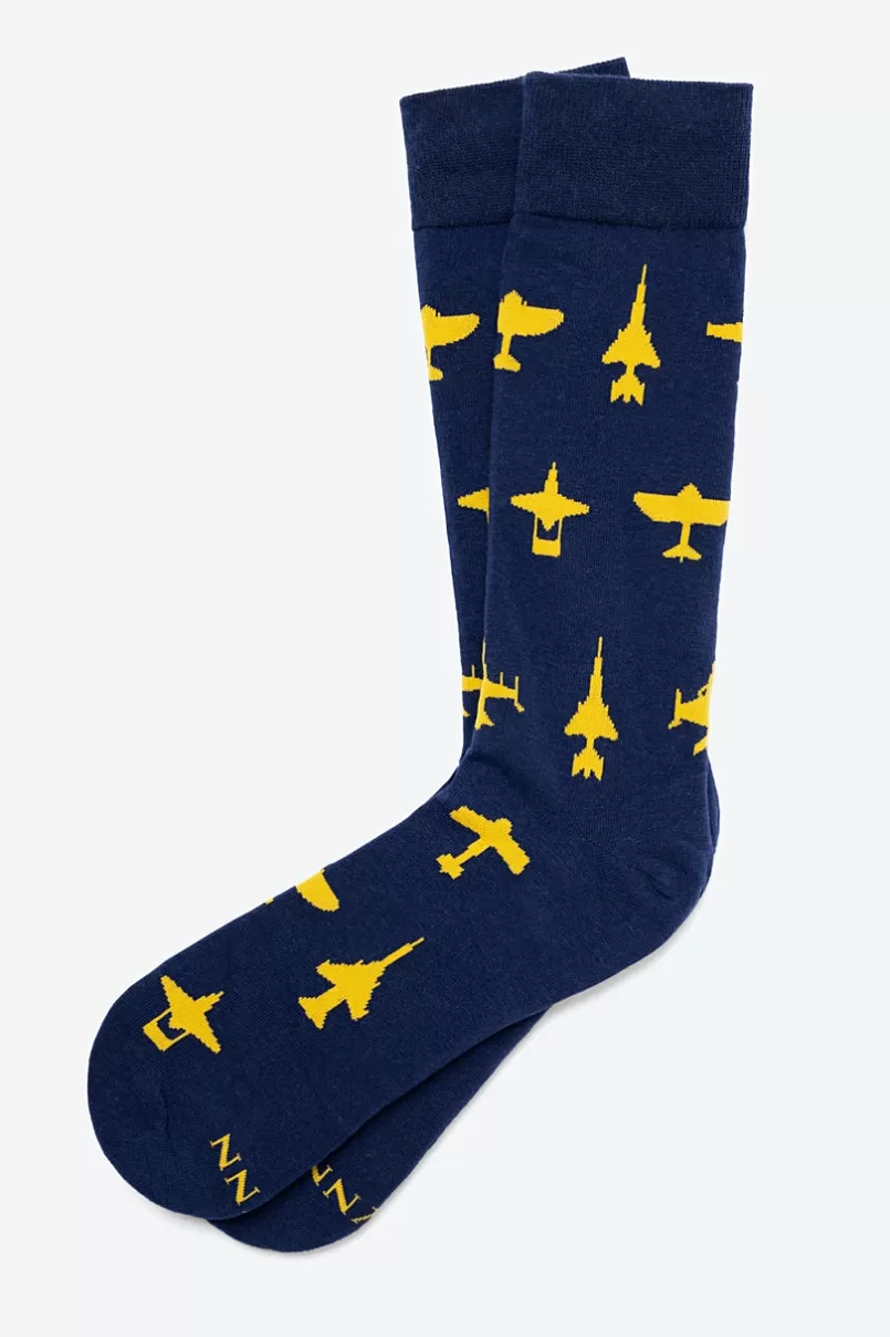 Ties Aviation Navy Blue Sock NavyBlue New