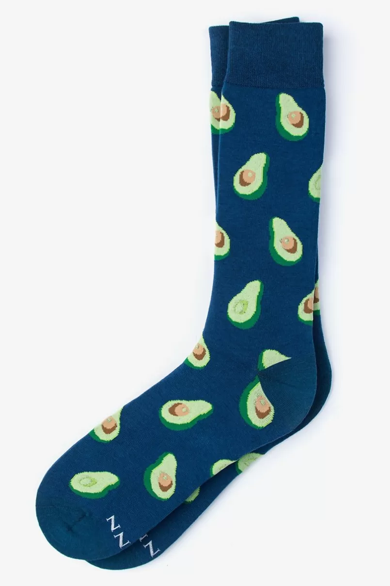 Ties Avocado Sock Blue Store