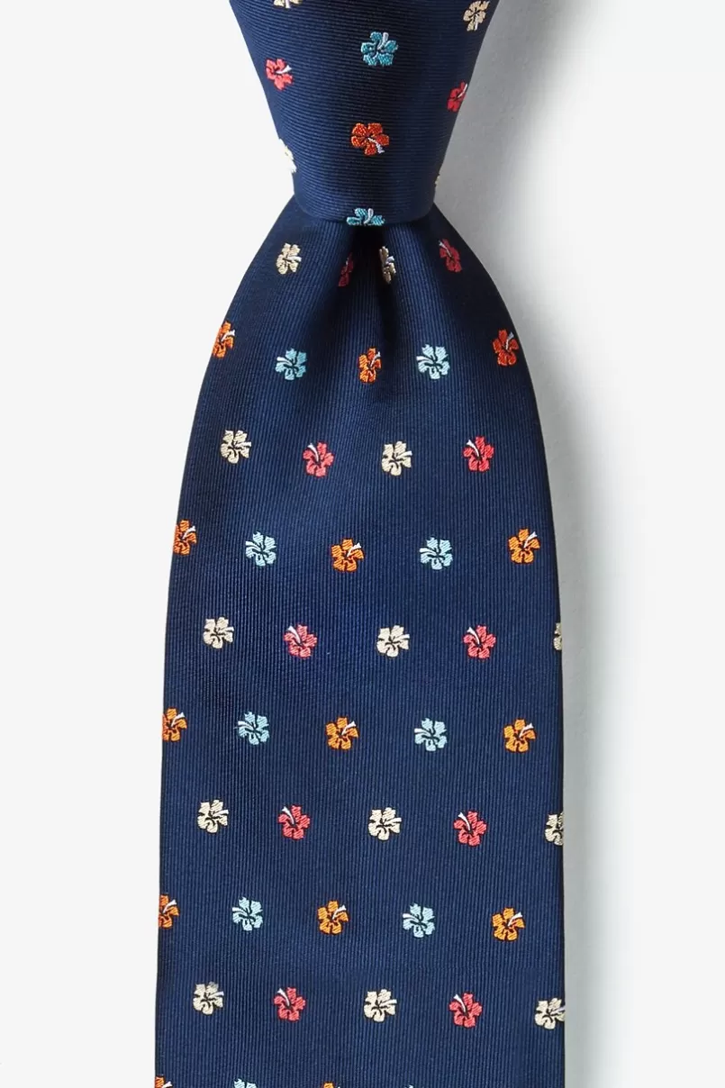 Ties Awesome Blossoms Navy Blue Extra Long Tie NavyBlue Outlet