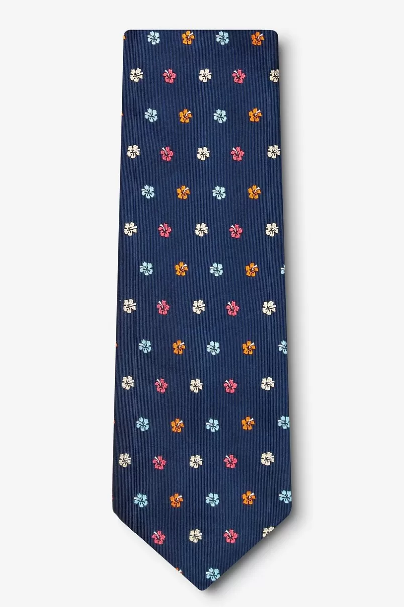 Ties Awesome Blossoms Navy Blue Extra Long Tie NavyBlue Outlet