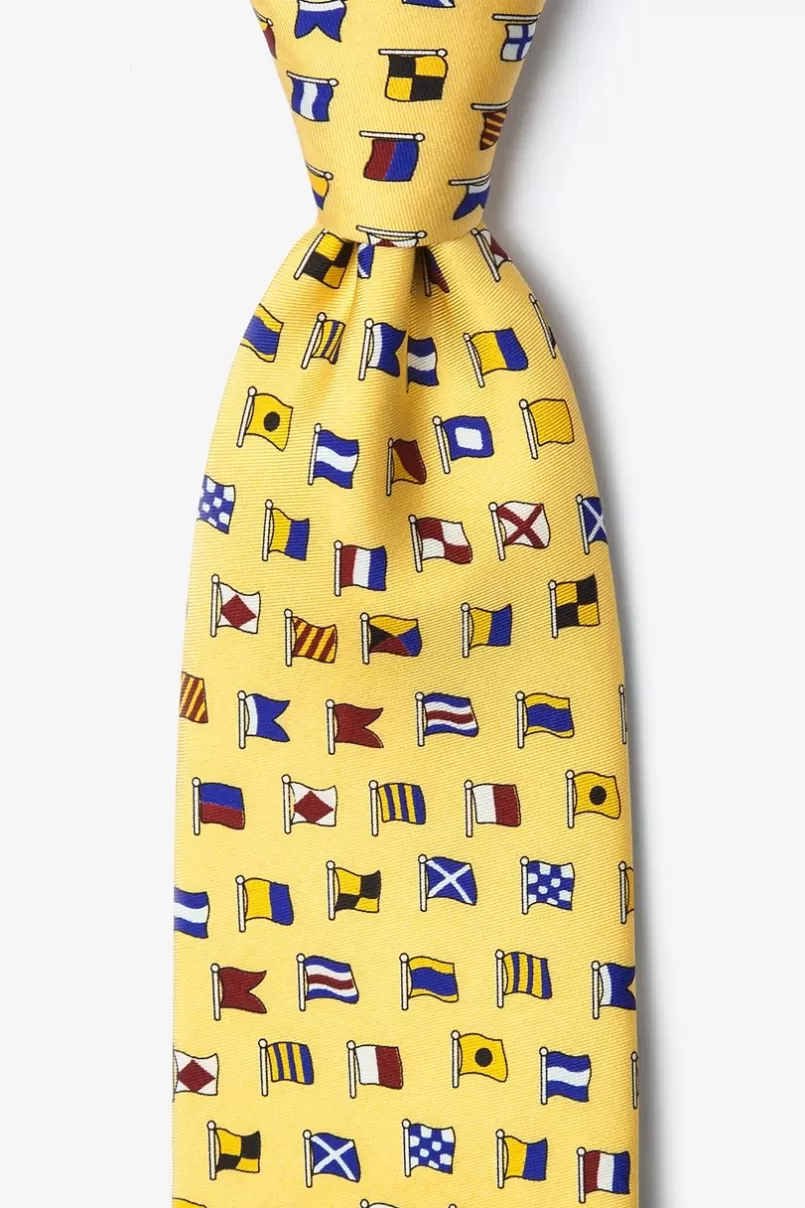 Ties A-Z International Flags Yellow Tie Store