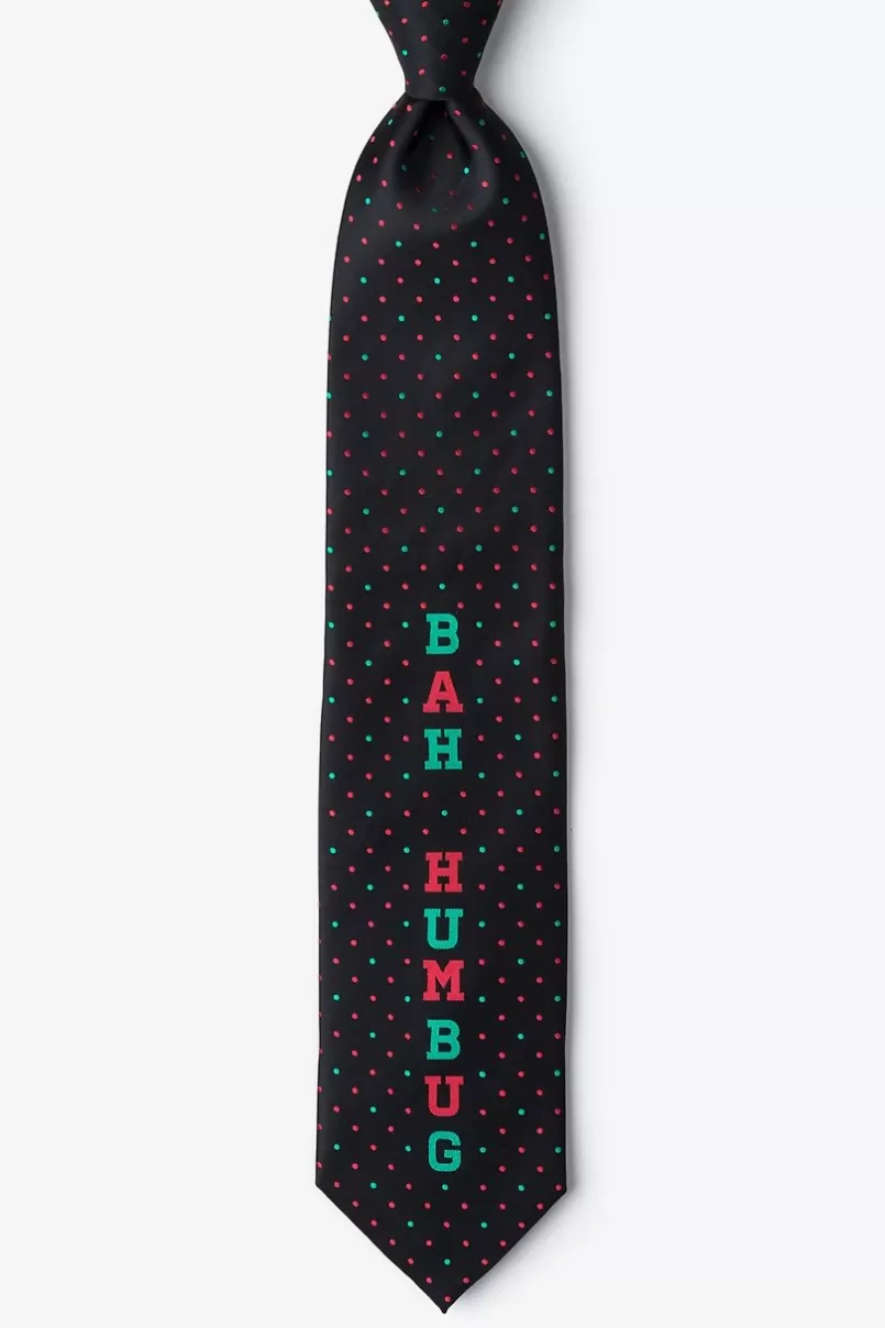 Ties Bah Humbug Black Extra Long Tie Best Sale