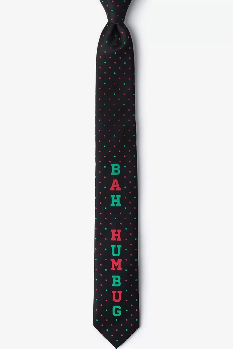 Ties Bah Humbug Black Skinny Tie Best