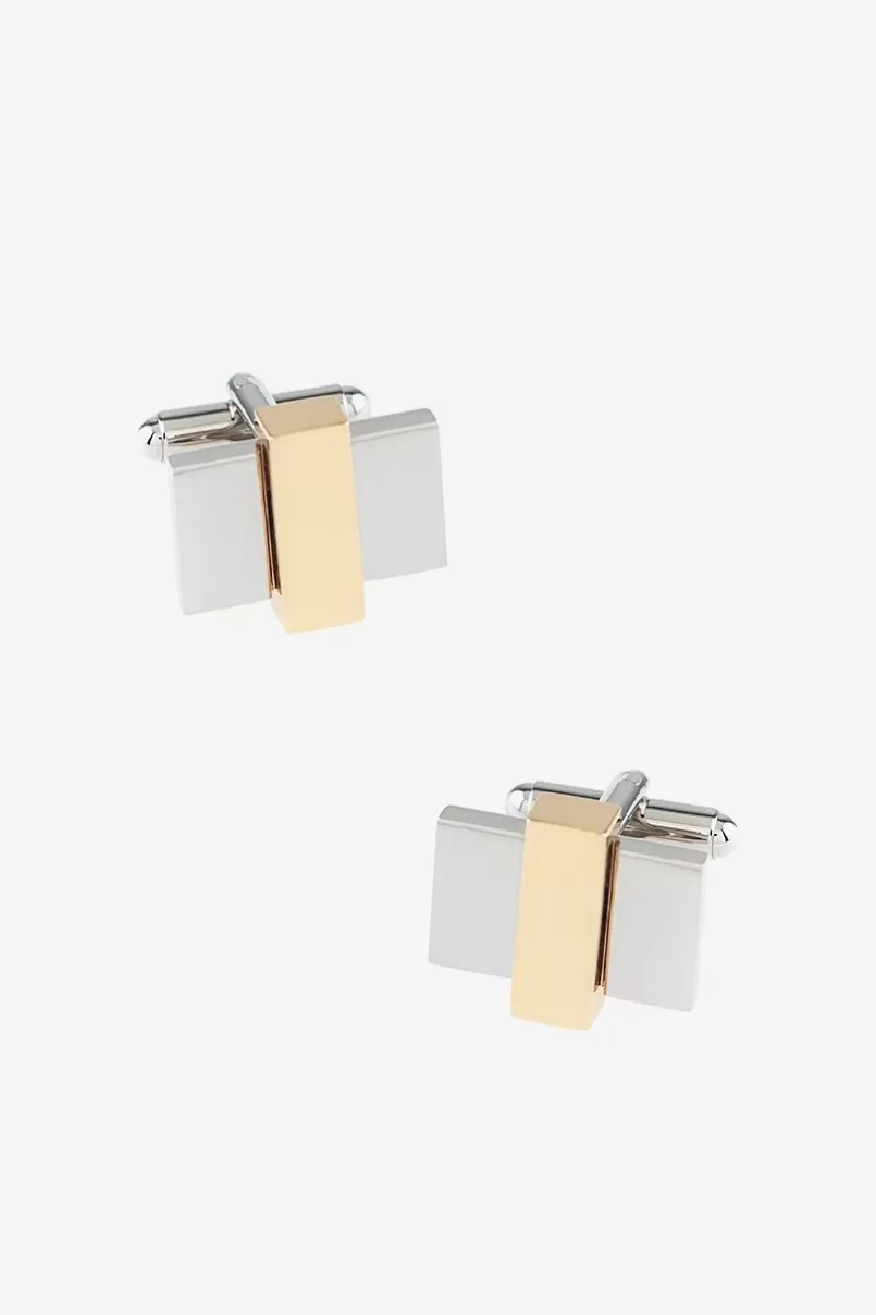 Ties Banded Gold Cufflinks Best Sale