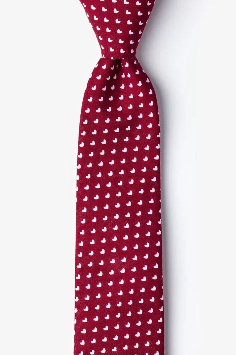 Ties Bandon Skinny Tie Burgundy Hot