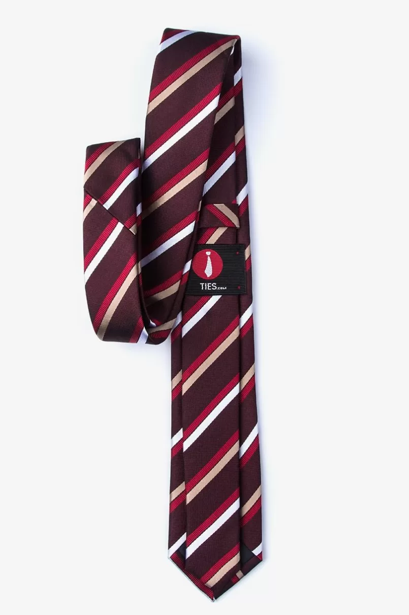 Ties Bann Skinny Tie Burgundy Discount