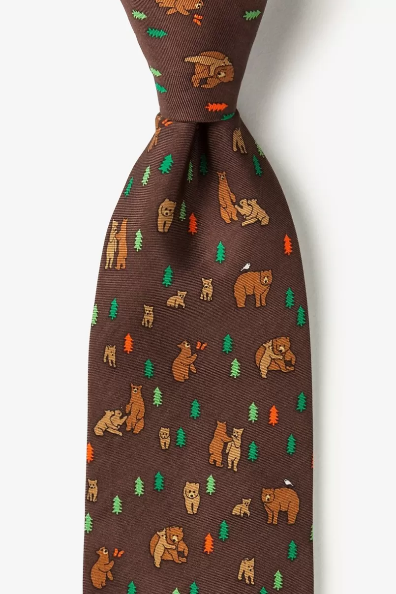 Ties Bear Necessi Brown Extra Long Tie Cheap