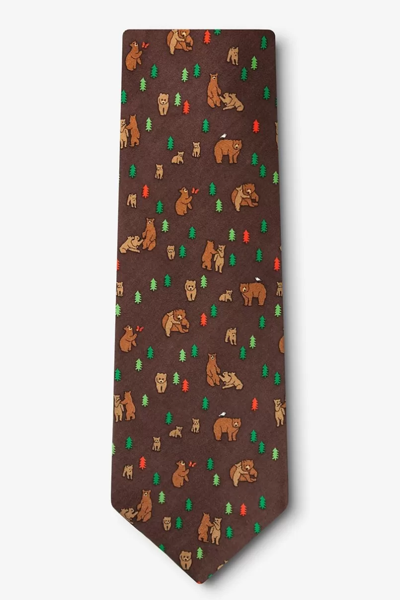 Ties Bear Necessi Brown Extra Long Tie Cheap